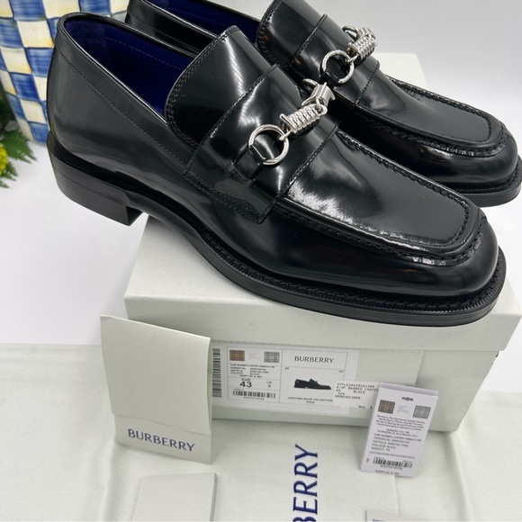 Men’s Burberry barbed leather loafer size 43 made in Italy - Picture 6 of 16